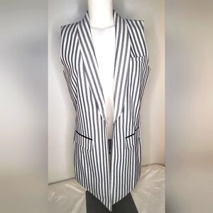 NWT TAHARI by Arthur Levine-size 6-Vest -striped sleveless -w/linning